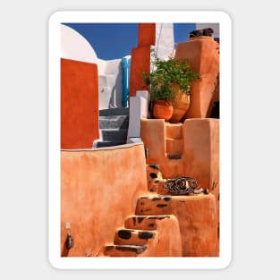 "Mexican" colors in Foinikia village, Santorini Sticker